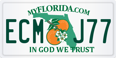 FL license plate ECMJ77