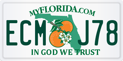 FL license plate ECMJ78