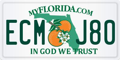 FL license plate ECMJ80