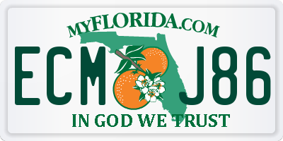 FL license plate ECMJ86