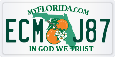 FL license plate ECMJ87