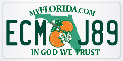 FL license plate ECMJ89