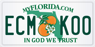 FL license plate ECMK00