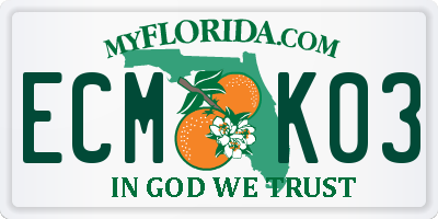 FL license plate ECMK03