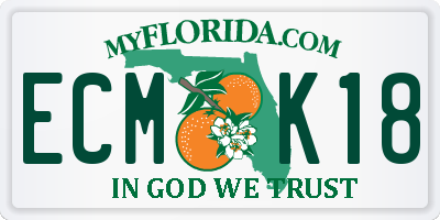 FL license plate ECMK18