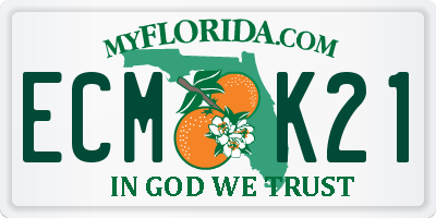 FL license plate ECMK21