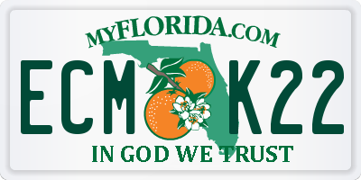 FL license plate ECMK22
