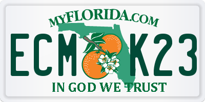 FL license plate ECMK23