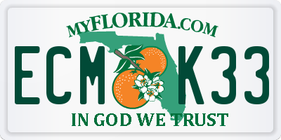 FL license plate ECMK33