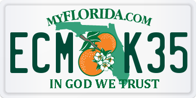 FL license plate ECMK35