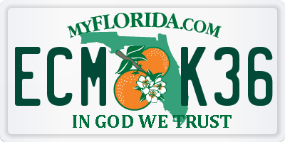 FL license plate ECMK36