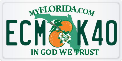 FL license plate ECMK40