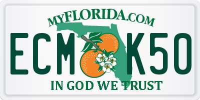FL license plate ECMK50