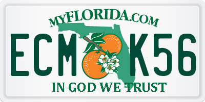 FL license plate ECMK56