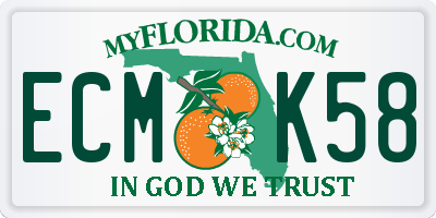 FL license plate ECMK58