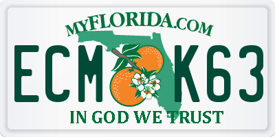 FL license plate ECMK63