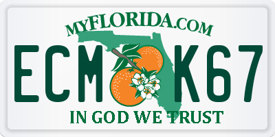 FL license plate ECMK67