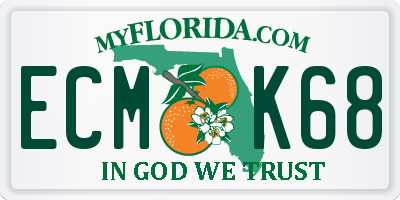 FL license plate ECMK68