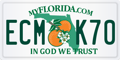 FL license plate ECMK70