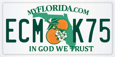 FL license plate ECMK75
