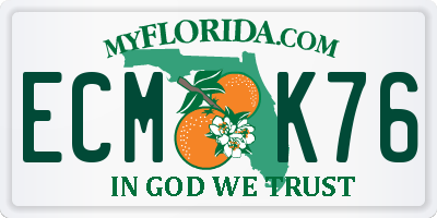 FL license plate ECMK76