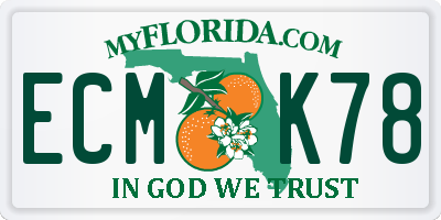FL license plate ECMK78