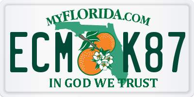 FL license plate ECMK87