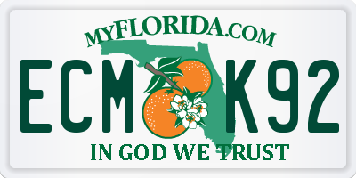 FL license plate ECMK92