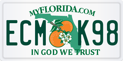 FL license plate ECMK98