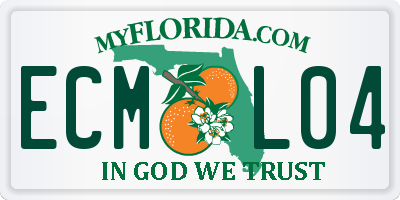 FL license plate ECML04