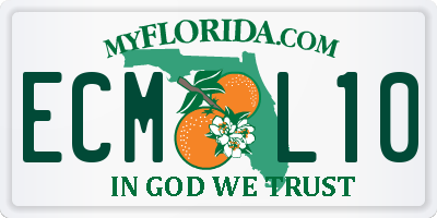 FL license plate ECML10