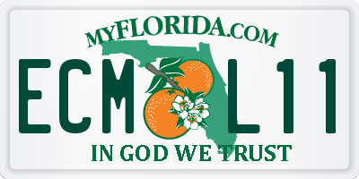 FL license plate ECML11