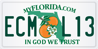 FL license plate ECML13
