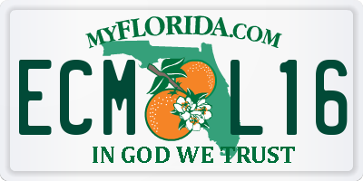FL license plate ECML16
