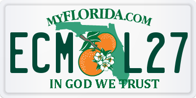 FL license plate ECML27