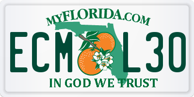 FL license plate ECML30