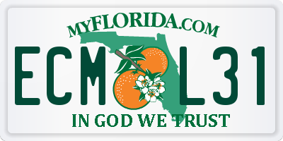 FL license plate ECML31