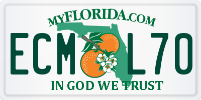 FL license plate ECML70