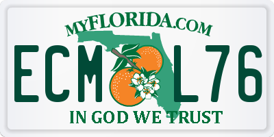 FL license plate ECML76
