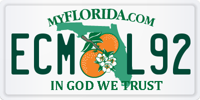 FL license plate ECML92