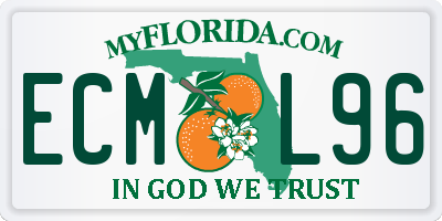 FL license plate ECML96