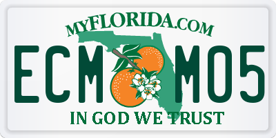 FL license plate ECMM05