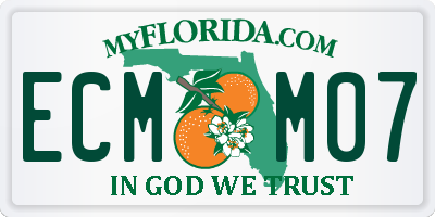 FL license plate ECMM07