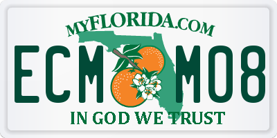 FL license plate ECMM08