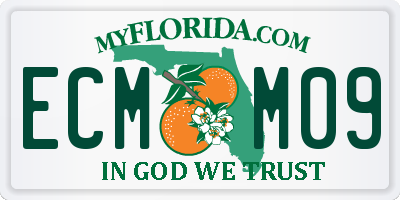 FL license plate ECMM09
