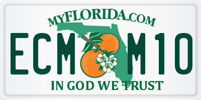 FL license plate ECMM10