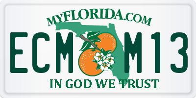 FL license plate ECMM13