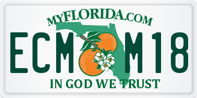 FL license plate ECMM18