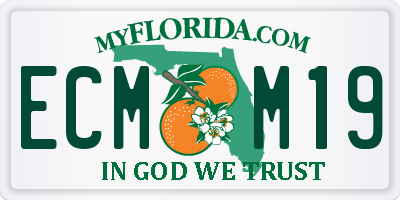 FL license plate ECMM19