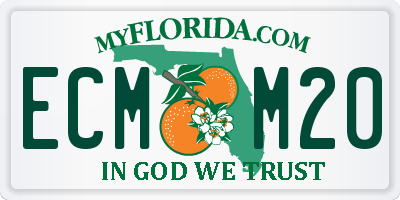 FL license plate ECMM20